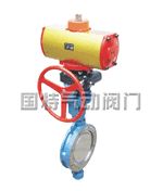 對(duì)夾式氣動(dòng)帶手操硬密封蝶閥