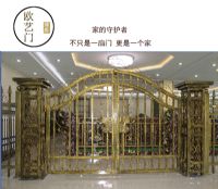 博盾定制定做金屬門鋅鋼材質(zhì)復(fù)古青銅色歐式鐵藝大門批發(fā)